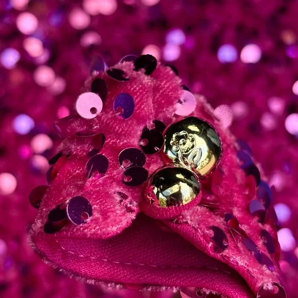 Fashion Nova Pink Sequin Corset Mini Dress Size M 8 Halter Velvet Stretch Party - Picture 14 of 16